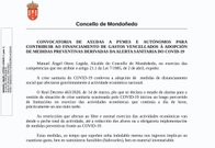 Ayudas del Ayuntamiento de Mondoñedo para pymes y autónomos con el fin de financiar gastos derivados de la covid-19