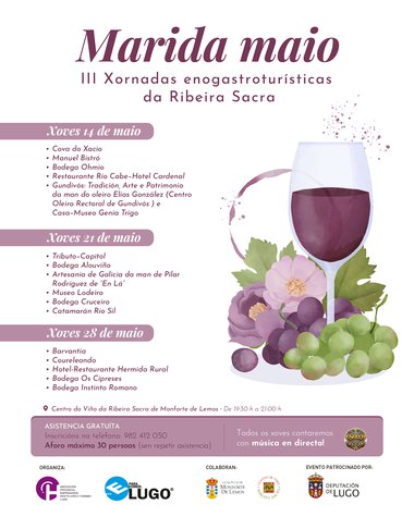 En marcha una nueva edición del Marida Maio, las jornadas enogastroturísticas de la Apehl en la Ribeira Sacra