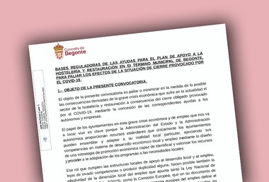 Ayudas del Plan de apoyo a la hostelería en el Ayuntamiento de Begonte
