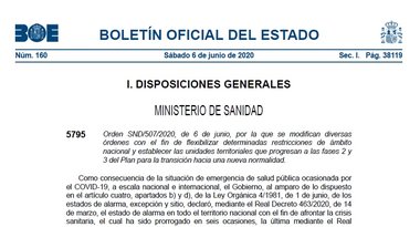 La normativa de la Fase 3, en el BOE