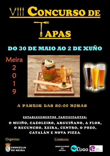 El VIII Concurso de Tapas de Meira, del 30 de mayo al 2 de junio