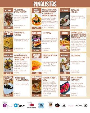 El XX Concurso de Tapas de Lugo ya conoce a sus 12 finalistas