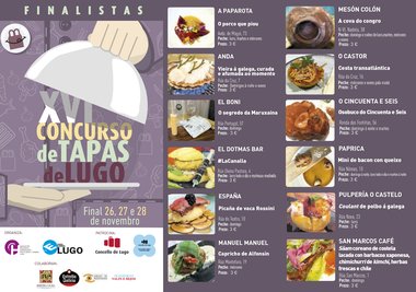 Elegidos por el público los 12 finalistas del XVI Concurso de Tapas de Lugo