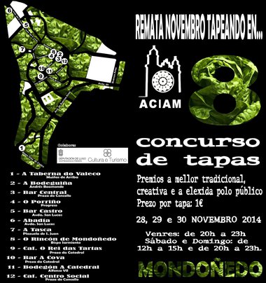 Mondoñedo celebra este fin de semana el 8.º Concurso de Tapas