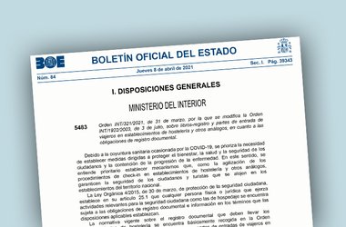 Nueva legislación sobre libros-registro y partes de entrada de viajeros