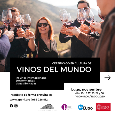 La Apehl impartirá en Lugo un curso sobre cultura de vinos del mundo